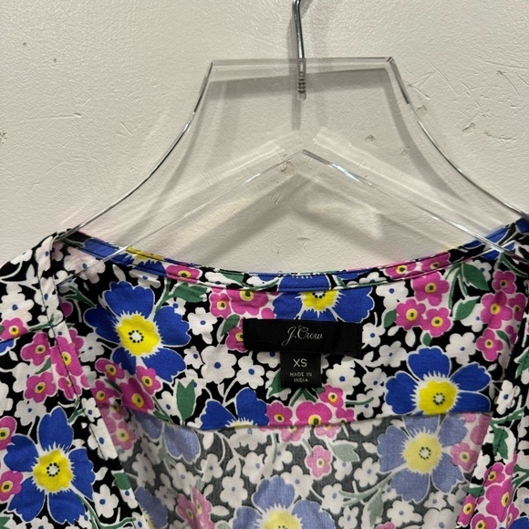 J. Crew Fabrizia Midi Wrap Dress in Soft Rayon Pink Blue Flowers Floral X-Small - Picture 6 of 11